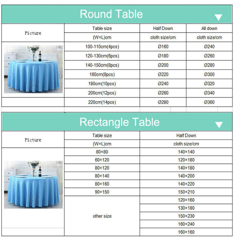 132 Inch Round Table Cloths