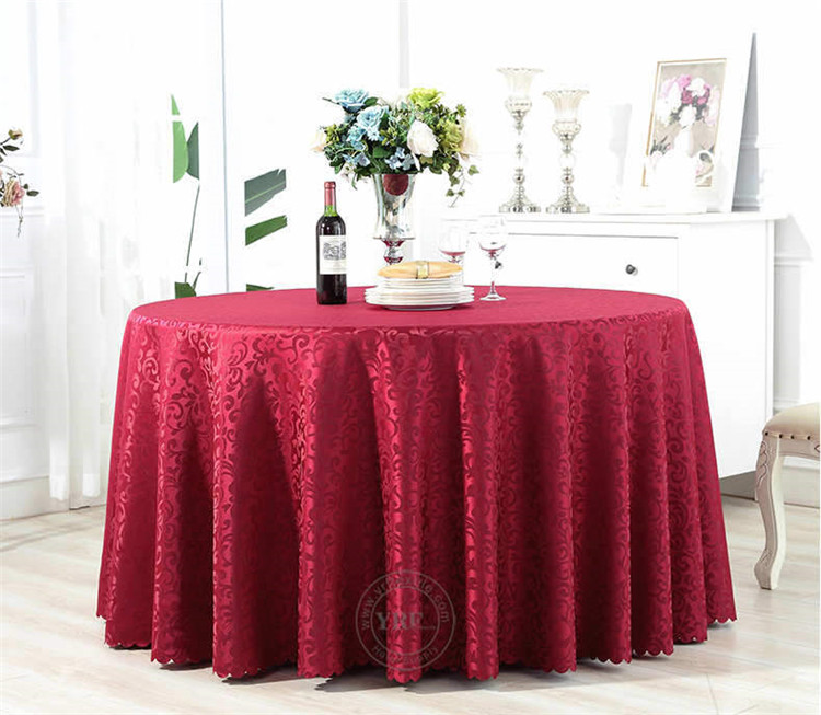 Jacquard Round Wedding Damask Tablecloth