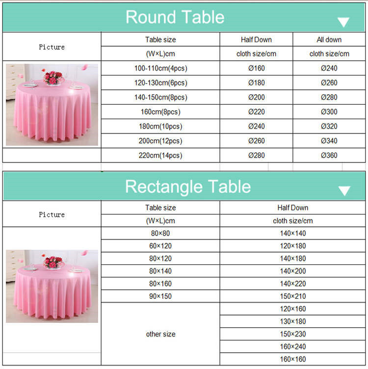 Banquette Wedding Table Cloth