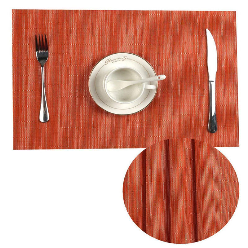 Square Orange Beaded Placemats PVC