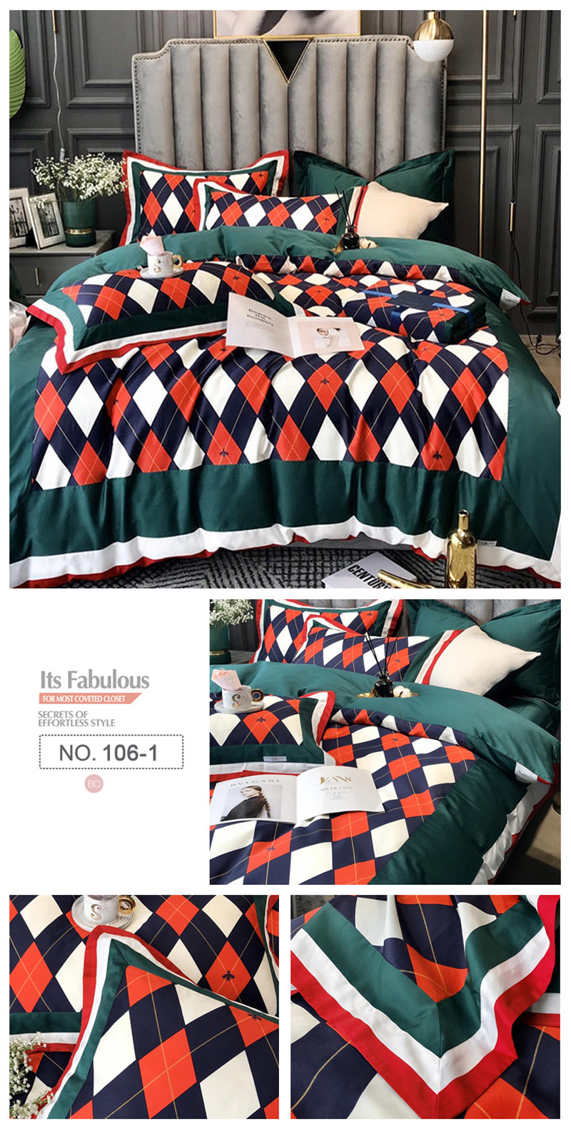 Cotton Fabric For 4PCS Double Bed Linen