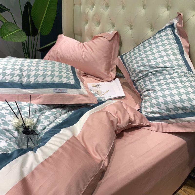 Cotton Fabric Bed Linen For 4PCS Double