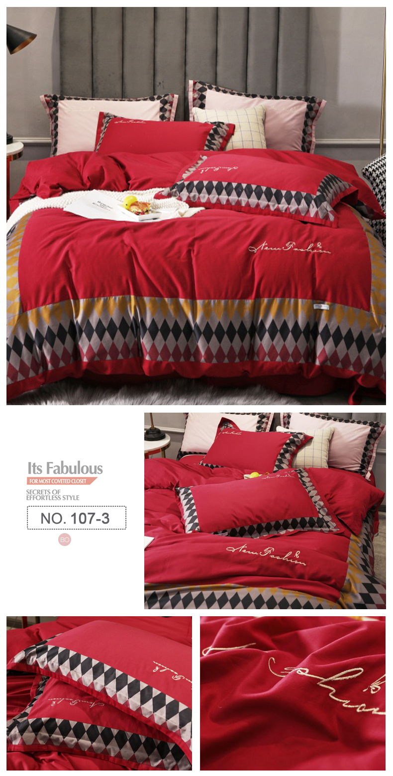 Duvet Cover Cotton Fabric For Single 3PCS