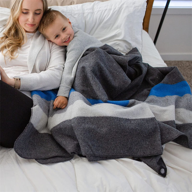 Blue white Gray 40% Wool 9 - Year Lifespan Military Blanket