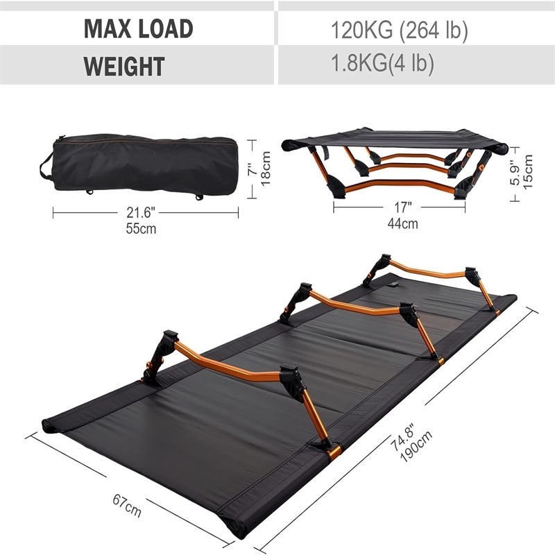 Anti-slip design medical foldable bed