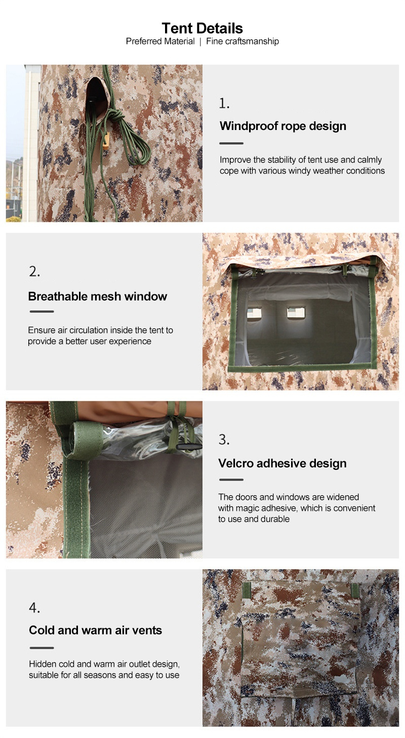 Camouflage tent 99% sandproof XL long flood Reserve use