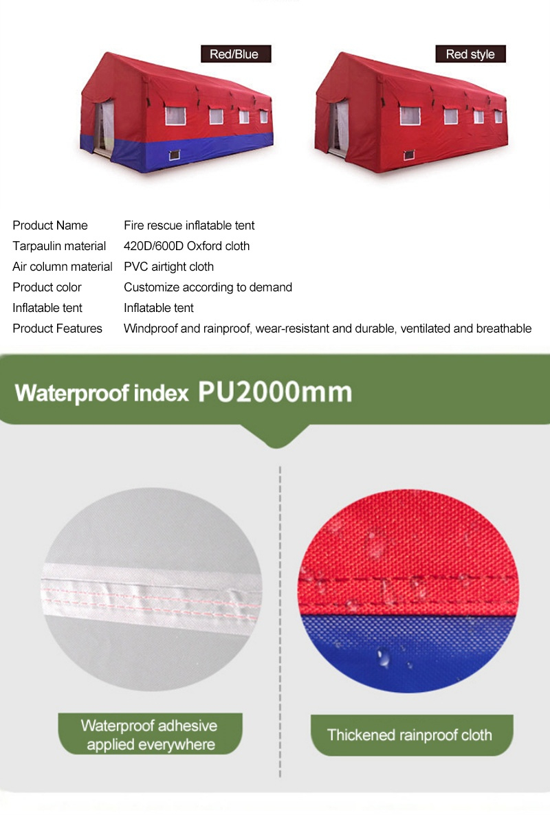 Red extra long tent B1 flame - retardant