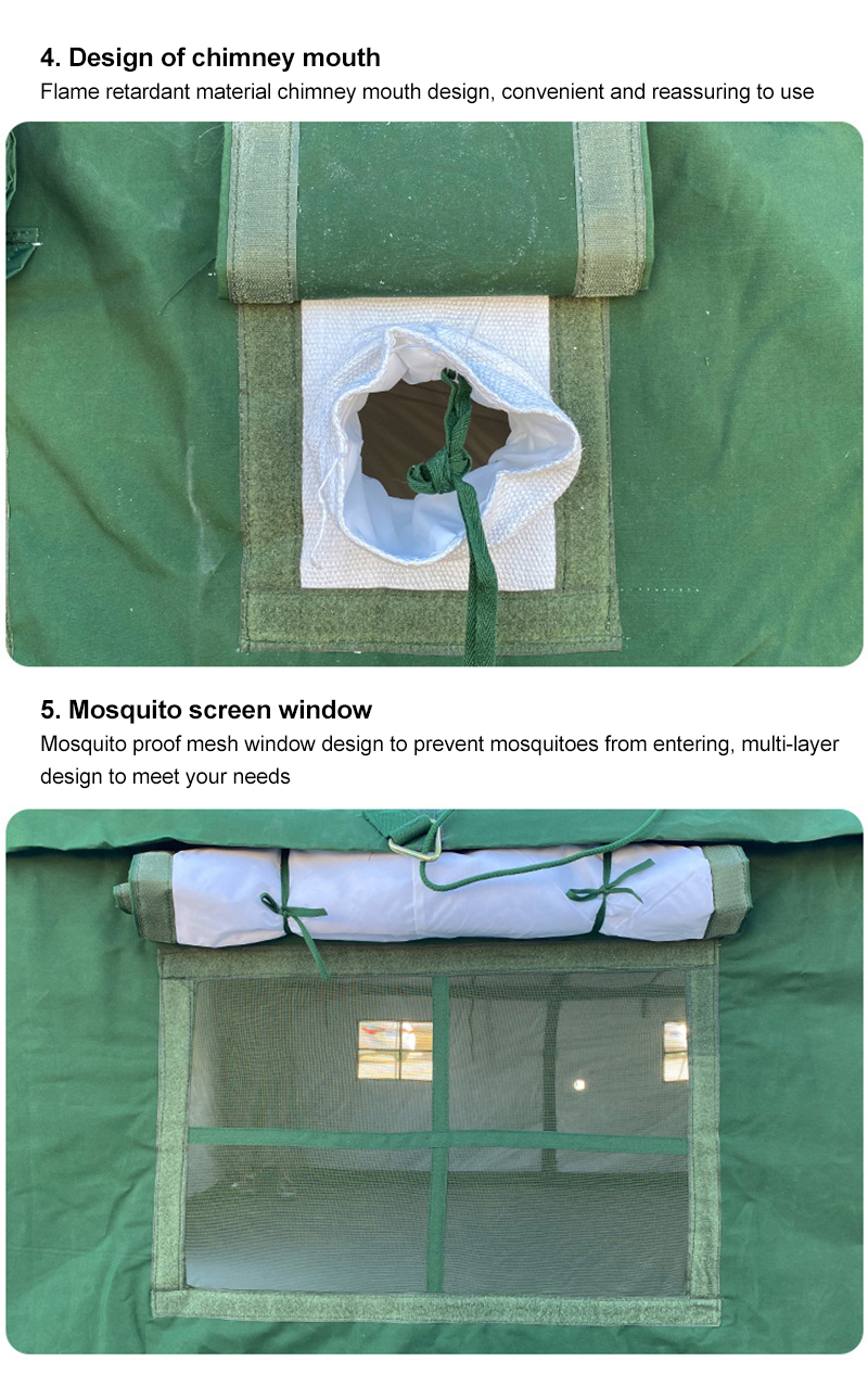 Green tent adaptable to complex sites