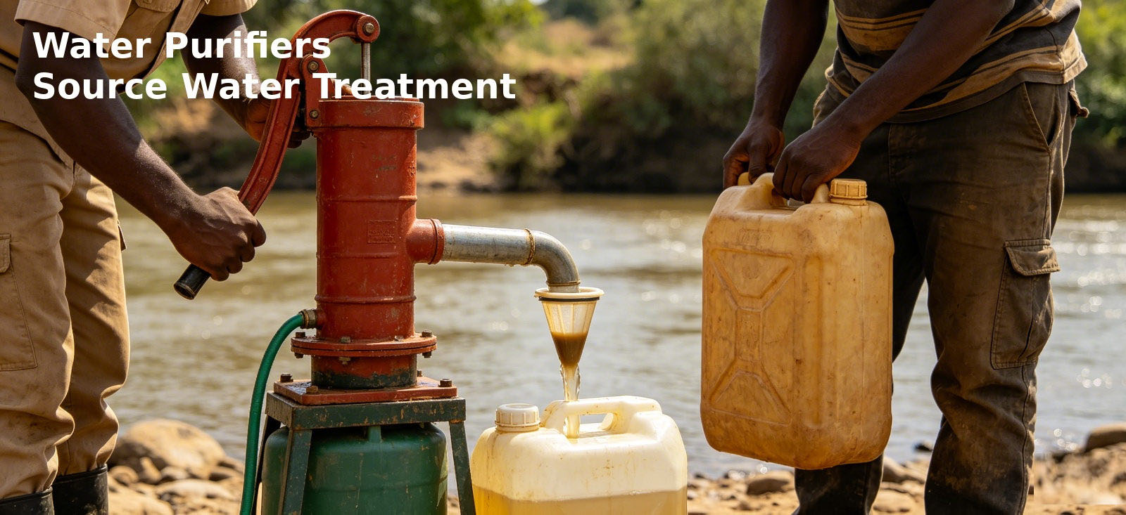 Emergency water purifier treating source water at a field point for bulk procurement review Emergency water purifier treating source water at a field point for bulk procurement review