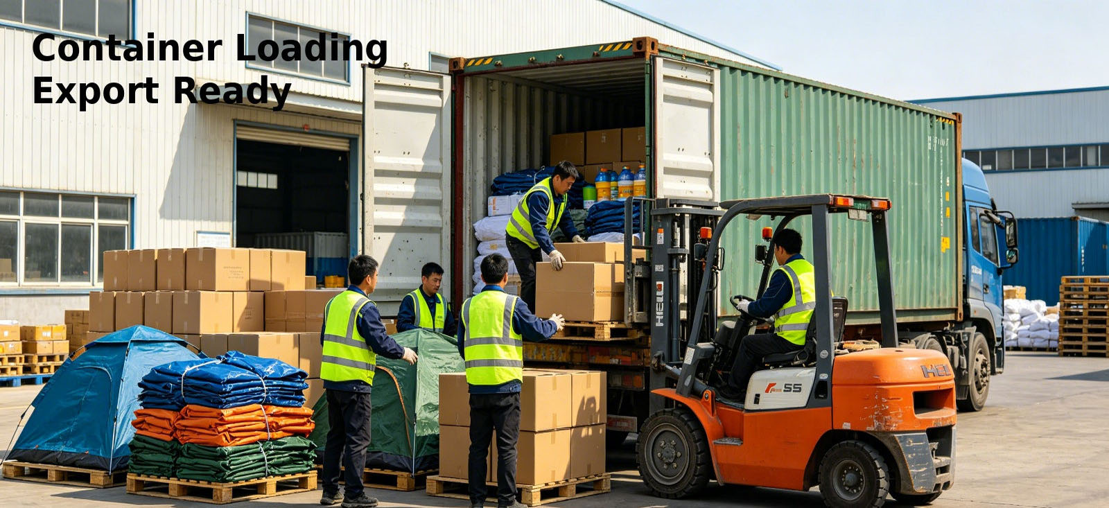 Emergency survival gear prepared for export container loading for procurement review and organized field distribution Emergency survival gear prepared for export container loading for procurement review and organized field distribution