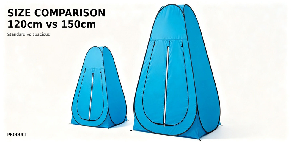 Portable shower tent sizes compared for site planning for procurement review and emergency camp allocation