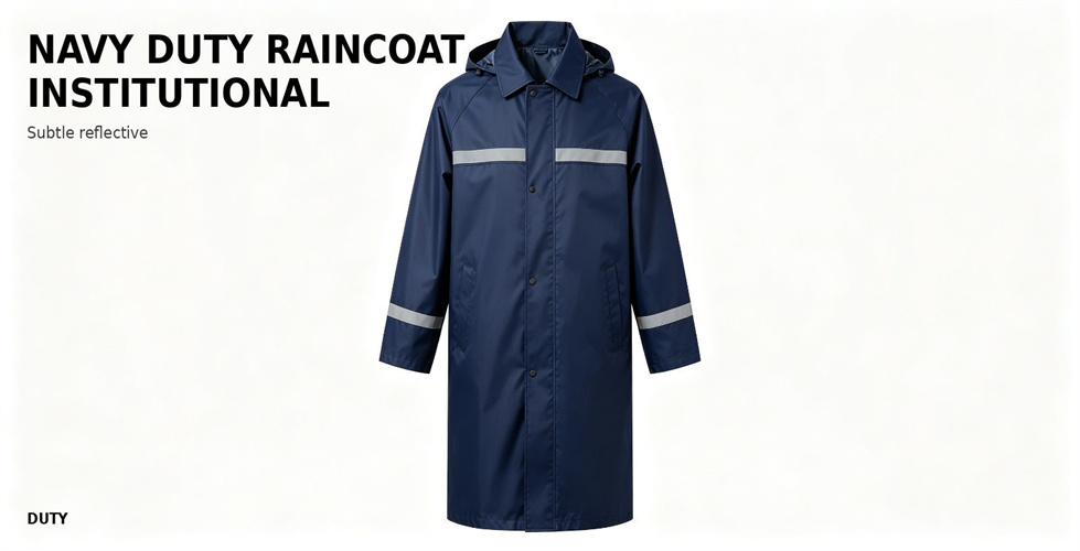 Navy duty raincoat for routine outdoor work assignments for procurement review and emergency team distribution