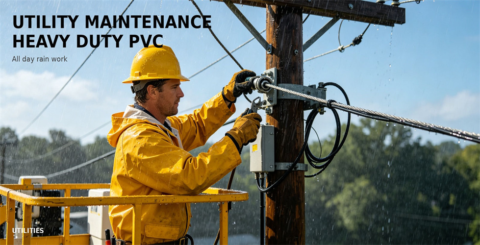Rainwear for utility maintenance work in wet outdoor conditions for bulk procurement review