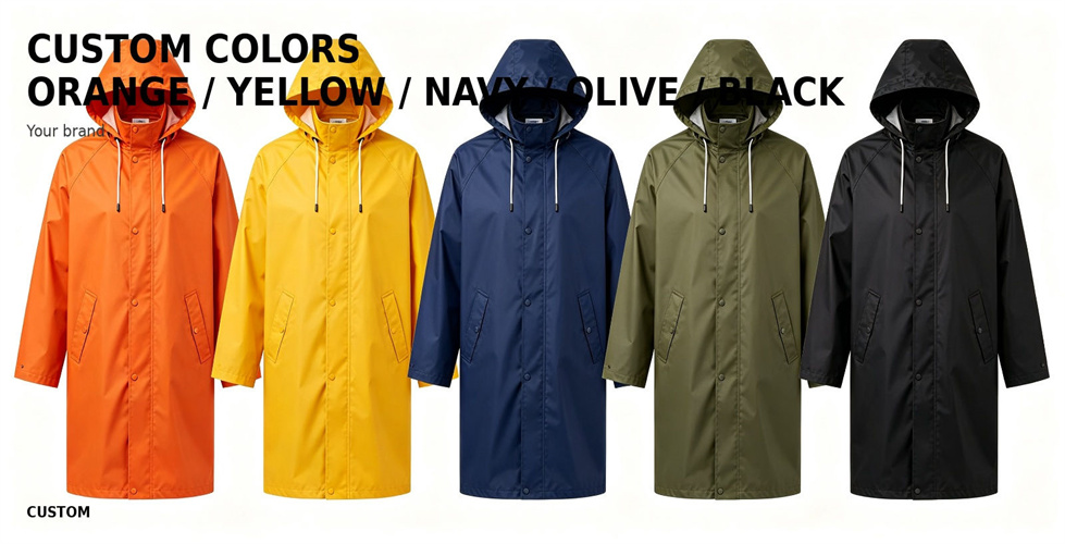 Raincoat color options for coordinated procurement programs for procurement review and emergency team distribution