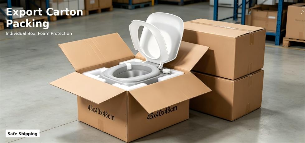 Quick folding portable toilet frame shown open and folded for procurement review and emergency site allocation
