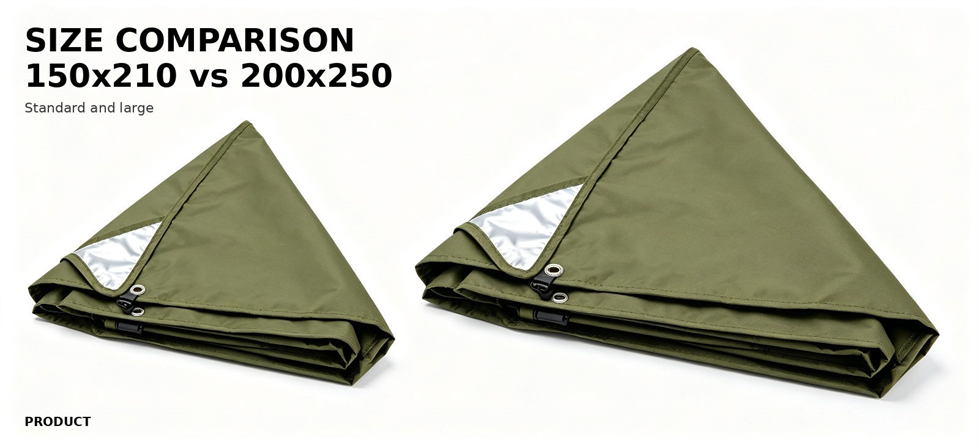 Emergency sunshade canopy sizes compared for site planning for procurement review and field distribution planning