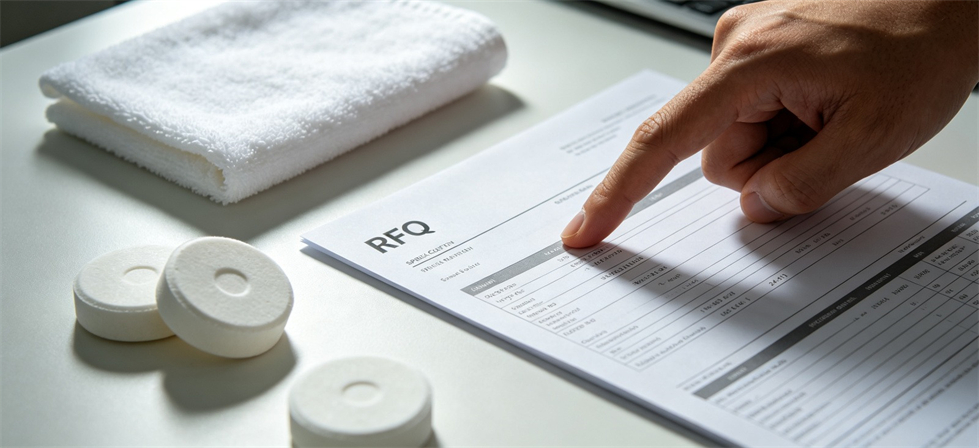 Emergency compressed towel comparison image for initial sourcing used to compare product forms before government procurement approval