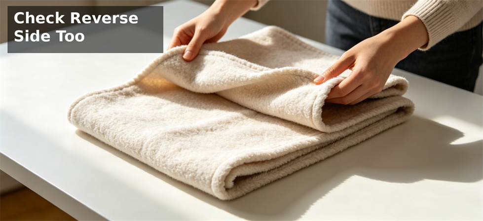 Relief blanket reverse side check for finishing standard and buyer quality acceptance