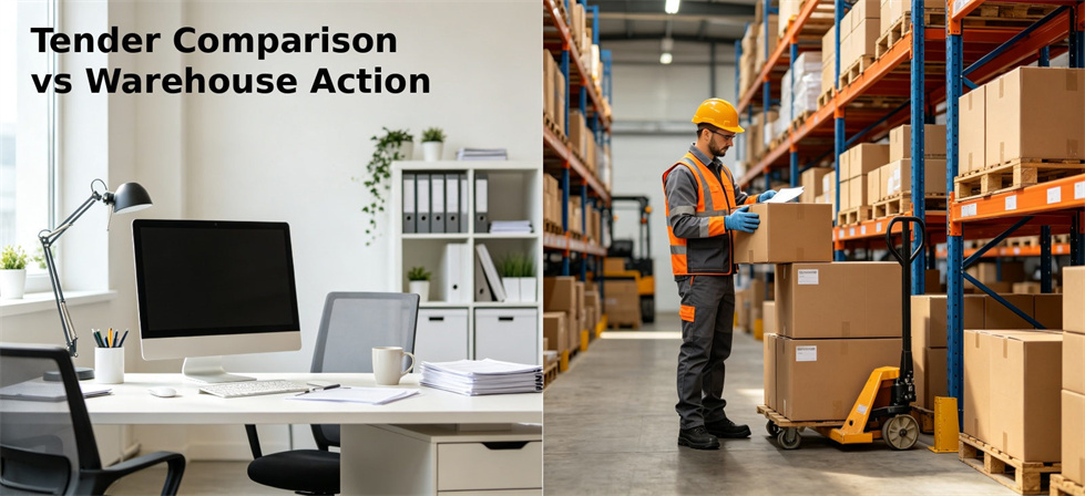 Relief blanket tender comparison with warehouse action for total procurement cost and supply risk review