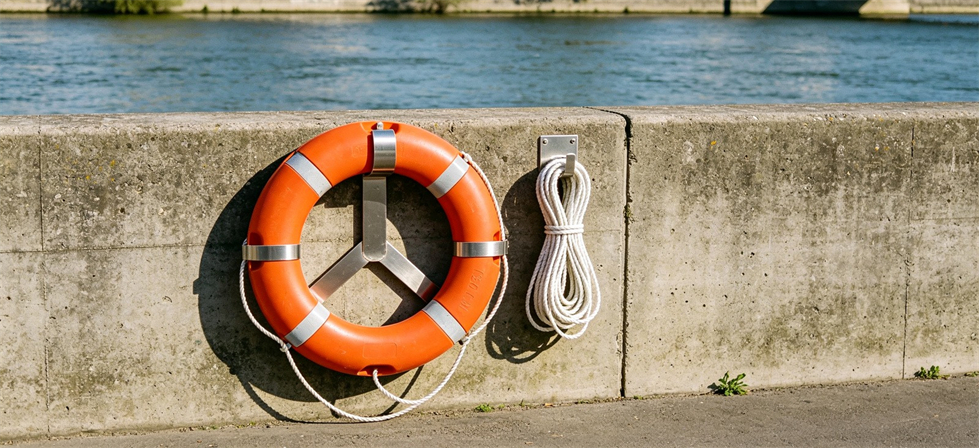 Rescue Lifebuoys showing lifebuoy with rope for humanitarian relief distribution and stockpile review