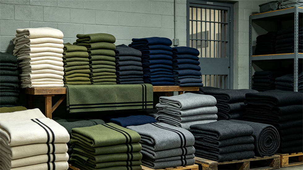 Field camp wool blanket shown in a practical supply setting for institutional supply planning.