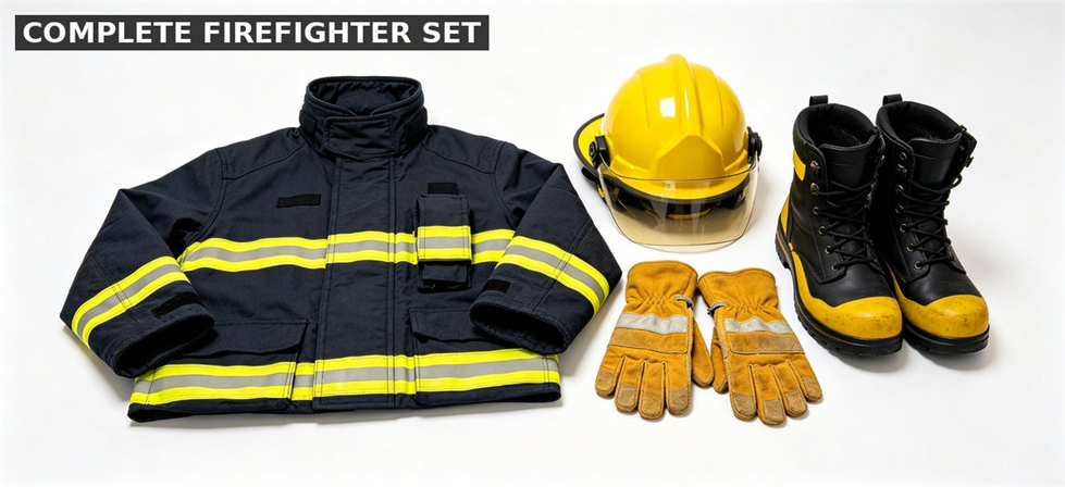 Firefighter gear complete set for institutional procurement, inspection and supply planning Firefighter gear complete set for institutional procurement, inspection and supply planning