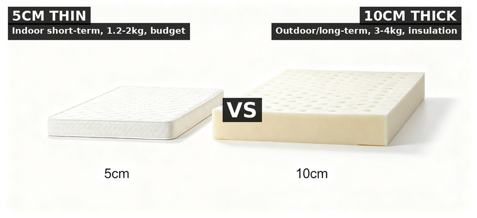 Disaster relief mattresses 5cm vs 10cm for institutional procurement, inspection and supply planning