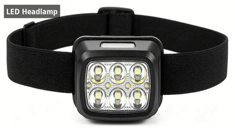 LED headlamp emergency hands free lighting for power outage and outdoor survival