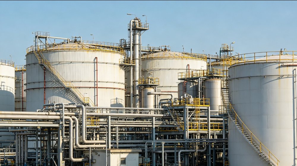 Chemical processing plant exterior showing the industrial environment for hazmat protection planning