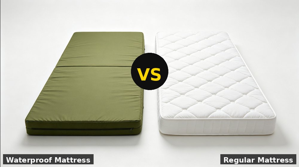 Hospital field medical supply image showing waterproof vs regular mattress comparison for temporary clinics, disaster response and institutional procuremen Hospital field medical supply image showing waterproof vs regular mattress comparison for temporary clinics, disaster response and institutional procuremen