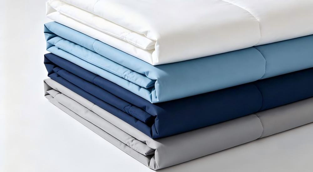 Duvet cover for institutional bedding with zipper or button closure