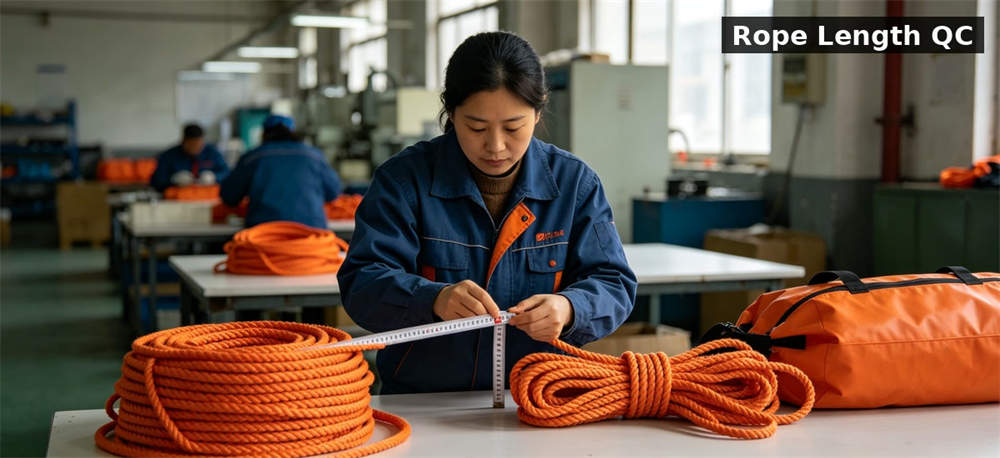 Factory qc throw bag rope measurement for institutional procurement, inspection and supply planning