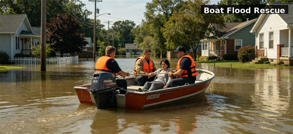 Rescue boat flood water rescue operation for institutional procurement, inspection and supply planning