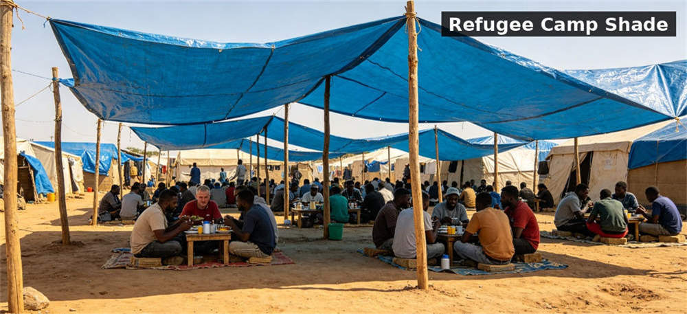 Sunshade blue pe refugee camp for institutional procurement, inspection and supply planning Sunshade blue pe refugee camp for institutional procurement, inspection and supply planning