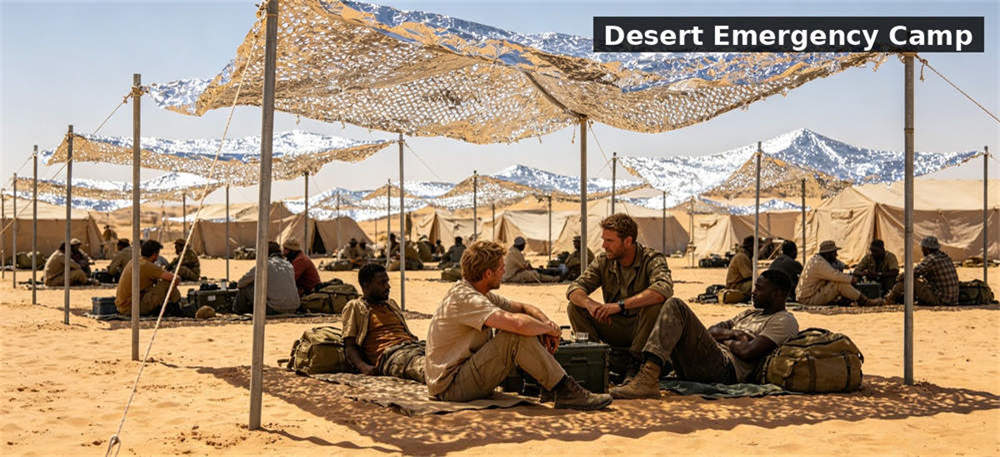 Sunshade aluminum foil desert camp for institutional procurement, inspection and supply planning