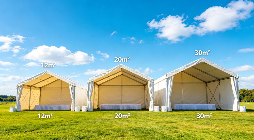 Large emergency shelter tent installed at disaster relief site providing weatherproof accommodation for affected populations with reinforced structure and quality materials visible