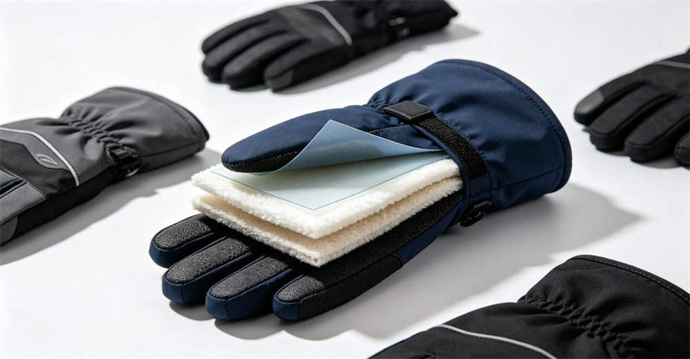 Thermal gloves material layers cross section insulated fabric safety gloves wholesale bulk supplier China