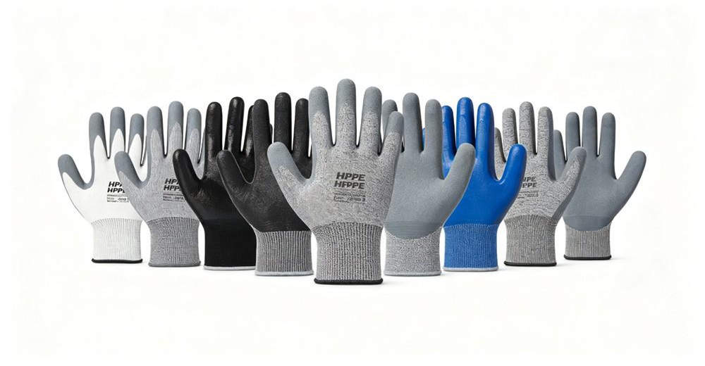 Cut resistant HPPE gloves multi colors level 5 protection safety gloves wholesale bulk supplier China