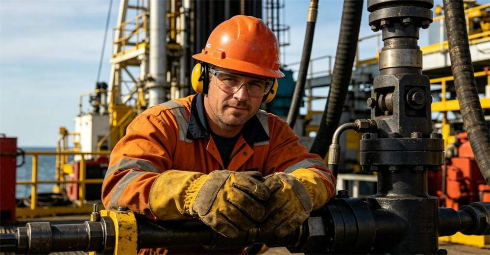 Oil rig work gloves chemical resistant industrial offshore safety gloves wholesale bulk supplier China