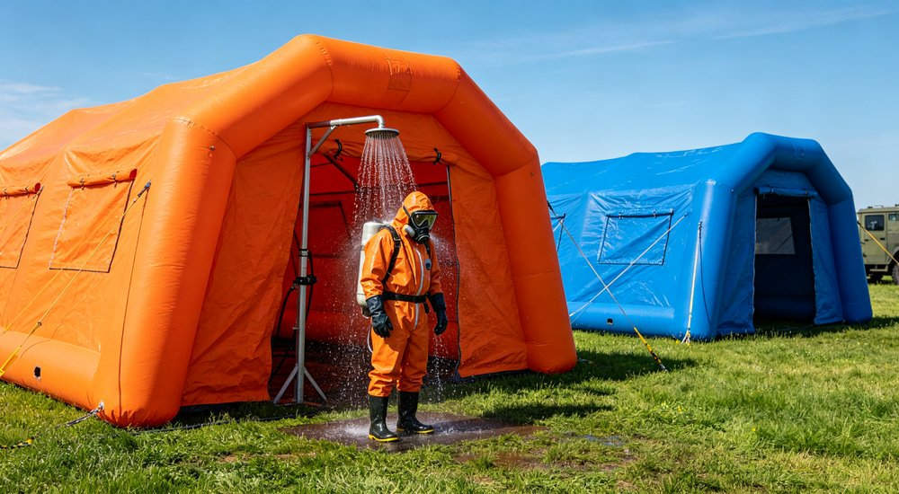 accessory image 5 red and white inflatable emergency tent accessory for disaster relief operations red and white inflatable emergency tent accessory for disaster relief operations