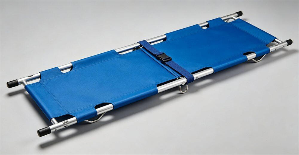 Aluminum basket stretcher being used to rescue stranded resident from roof during flood disaster response for wholesale bulk water rescue equipment supply