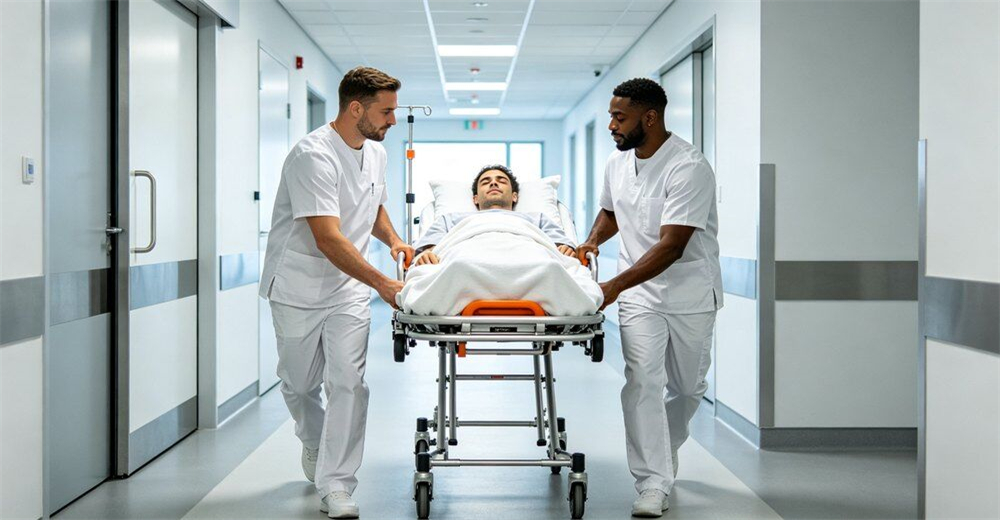 Clean product shot of white spinal board stretcher laid flat on white background showing smooth durable surface for wholesale bulk water rescue equipment supply
