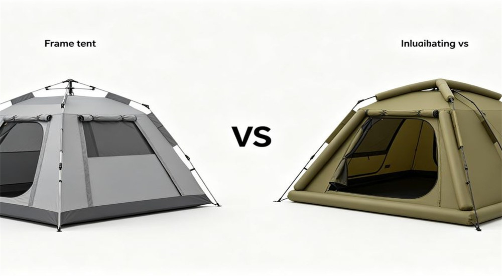 Frame tent vs inflatable tent comparison for remote camp accommodation selection Frame tent vs inflatable tent comparison for remote camp accommodation selection