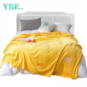 Yellow Stripe Design 100% Polyester Fleece Blankets