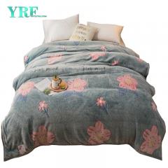 Мягкое двустороннее шерстяное одеяло с зеленым цветочным принтом и цветочным принтом