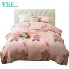 Розовое пушистое полиэстеровое одеяло с цветочным рисунком